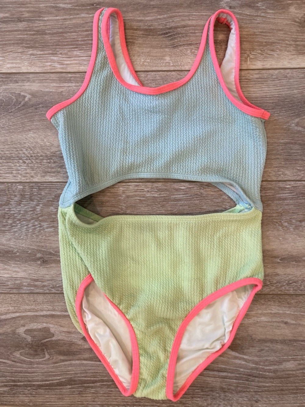 Old Navy Coral Trim Girls One Piece Swimsuit